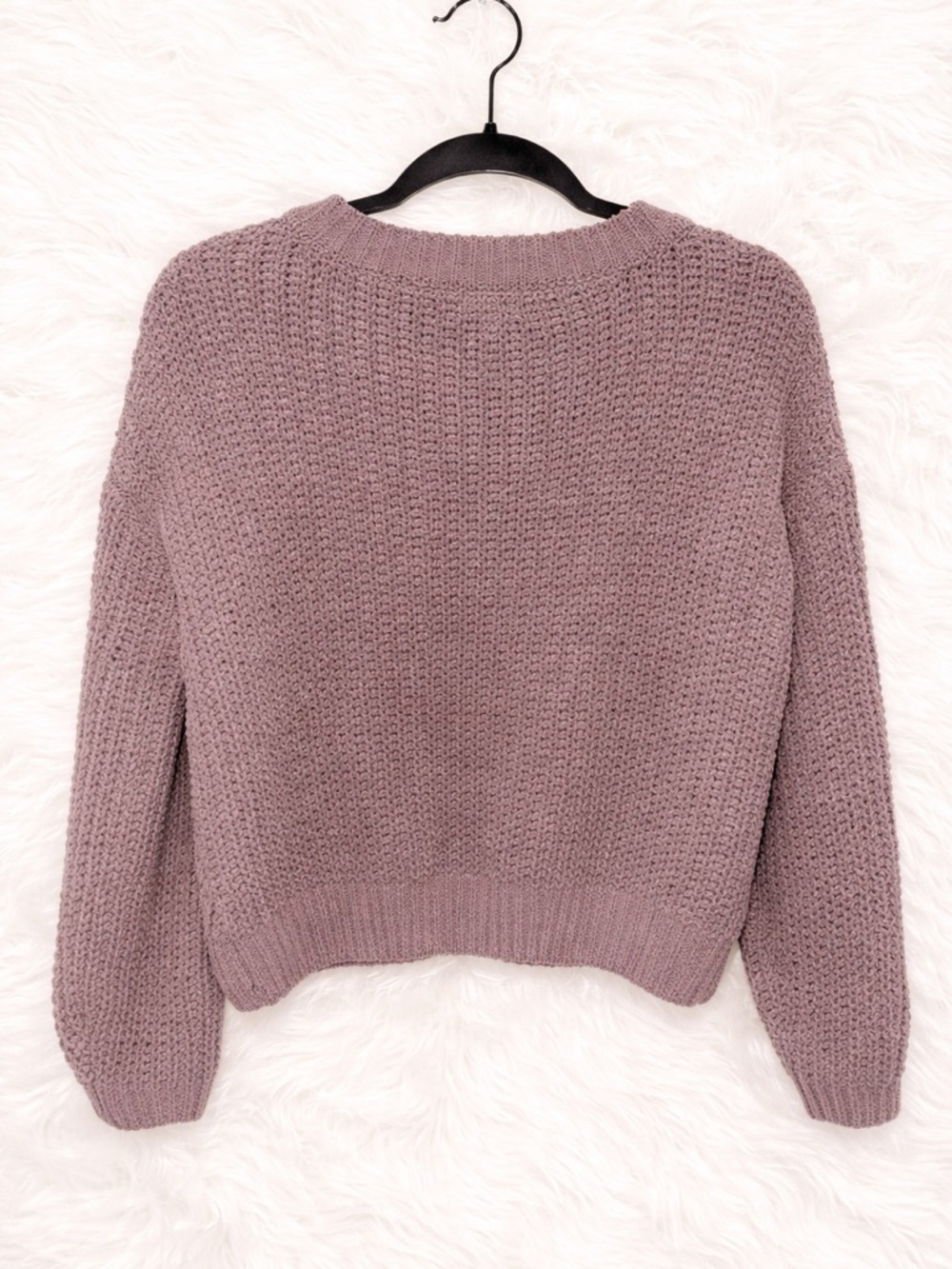 SO Kohl’s Mauve Knit Sweater XS Cozy Cottagecore Fall Boho Waist Length Pullover - Picture 3 of 3